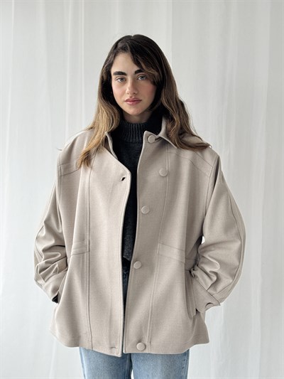 Retrobird Design Beige Bomber Jacket