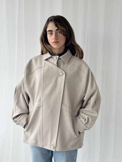 Retrobird Design Beige Bomber Jacket