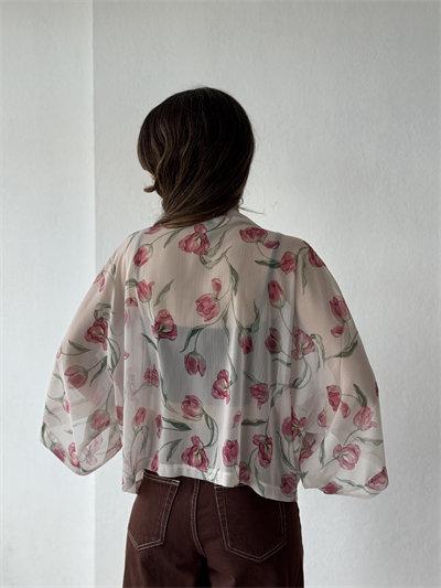 Retrobird Tasarım Boho Desen Pudra Mini Kimono