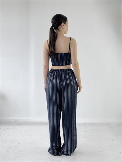 Retrobird Tasarım Bol Kesim Lacivert Pantolon