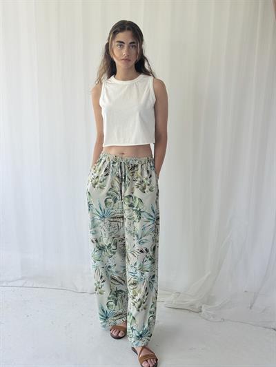 Retrobird Tasarım Su Yeşili Bol Kesim Pantolon