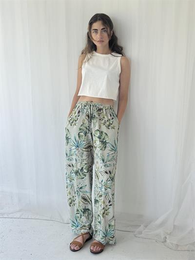 Retrobird Tasarım Su Yeşili Bol Kesim Pantolon
