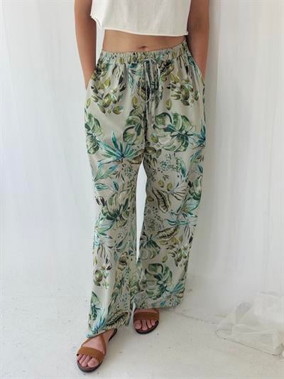 Retrobird Tasarım Su Yeşili Bol Kesim Pantolon