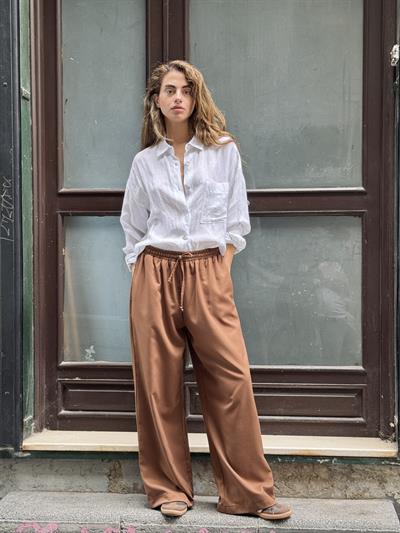 Retrobird Tasarım Bol Kesim Açık Kahve Relax Pantolon
