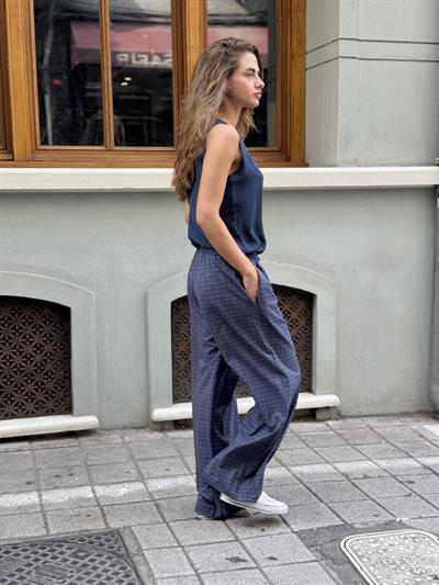 Retrobird Tasarım Bol Kesim Kalın Lacivert Relax Pantolon