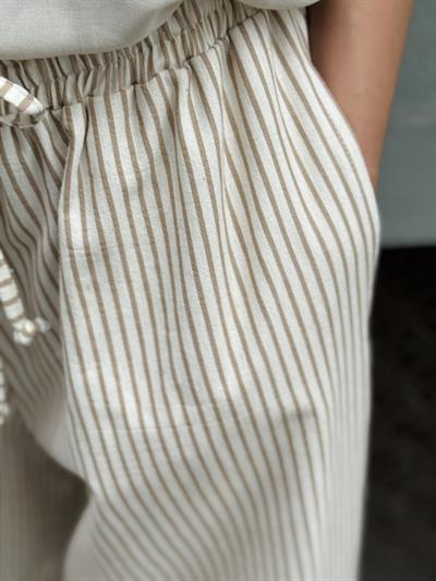 Retrobird Tasarım Bol Kesim Camel Çizgili Relax Pantolon