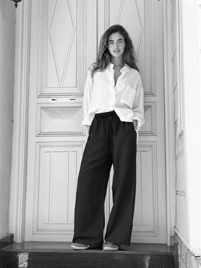 Retrobird Tasarım Bol Kesim Siyah Relax Pantolon