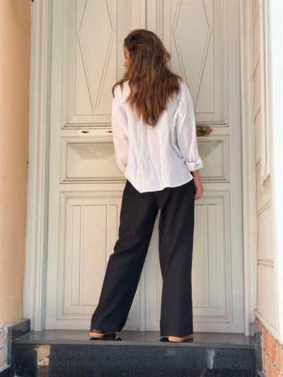 Retrobird Tasarım Bol Kesim Siyah Relax Pantolon