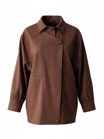 Retrobird Tasarım Yaprak Desenli Açık Kahve Bomber Ceket Mont