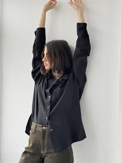 Retrobird Design Boyfriend Black Shirt