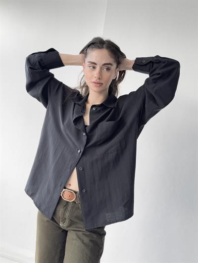 Retrobird Design Boyfriend Black Shirt