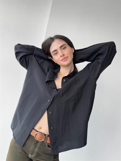 Retrobird Design Boyfriend Black Shirt