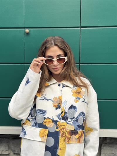 Retrobird Tasarım Çiçek Desenli Brooklyn Bomber Ceket