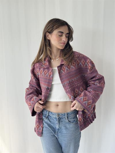 Retrobird Tasarım Pembe Brooklyn Bomber Ceket