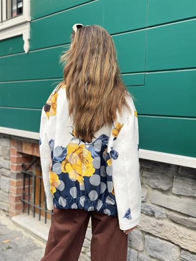 Retrobird Tasarım Çiçek Desenli Brooklyn Bomber Ceket