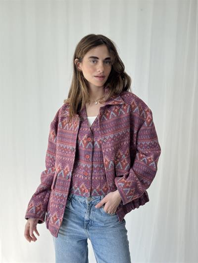 Retrobird Tasarım Pembe Brooklyn Bomber Ceket