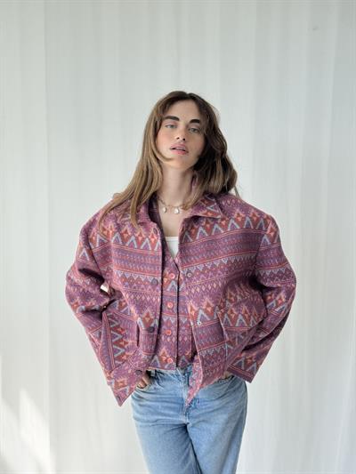 Retrobird Tasarım Pembe Brooklyn Bomber Ceket