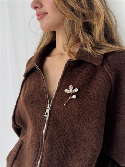 Retrobird Design Multicolored Brooch Lapel Pin