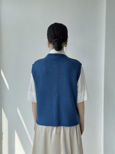 Retrobird Tasarım Doğa Temalı İndigo Yelek