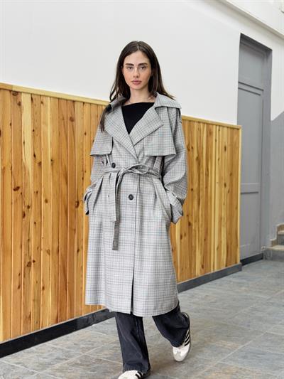 Retrobird Design British Cape Model Grey Trenchcoat Jacket