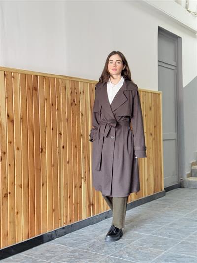 Retrobird Design English Cape Model Dark Brown Trenchcoat Jacket