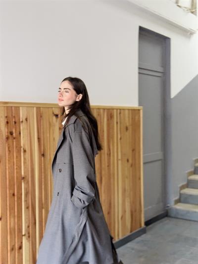 Retrobird Design English Cape Model Smoke Color Trenchcoat Jacket