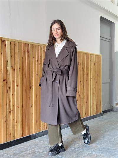 Retrobird Design English Cape Model Dark Brown Trenchcoat Jacket