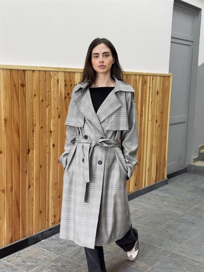 Retrobird Design British Cape Model Grey Trenchcoat Jacket