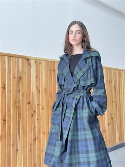 Retrobird Design British Cape Model Green Trenchcoat Jacket