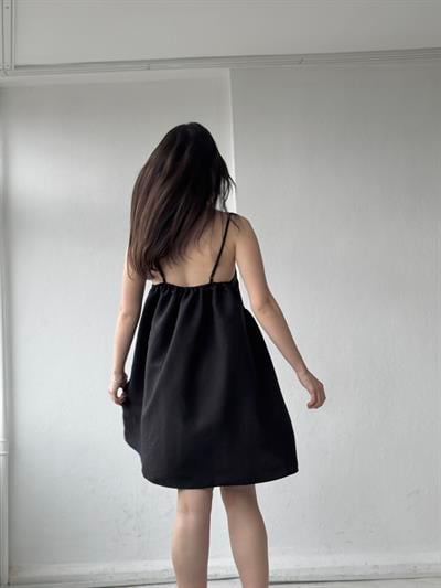Retrobird Design June Strappy Black Mini Dress