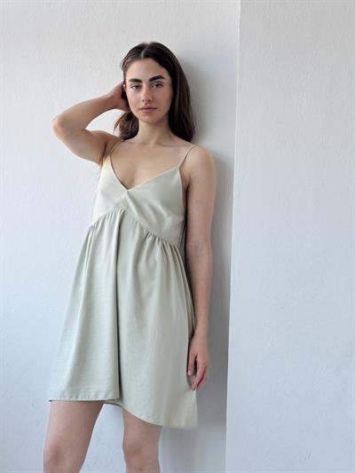 Retrobird Design June Aqua Green Strap Mini Dress