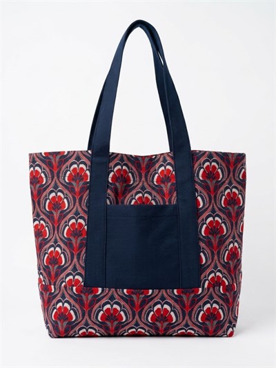 Retrobird Tasarım Kabartma Jakar Dokuma Tote Çok Renkli Çanta Shopping Bag