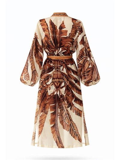 Retrobird Tasarım Kahverengi Palmera Wrap Kimono