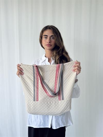 Retrobird Design Quilted Mixed Color Tote Bag Shopping Bag