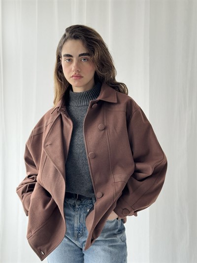 Retrobird Design Reddish Brown Bomber Jacket