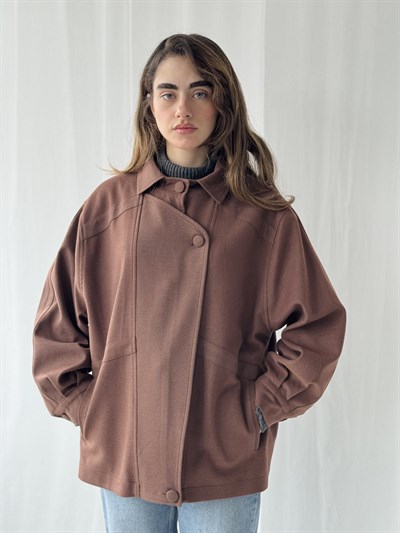 Retrobird Design Reddish Brown Bomber Jacket