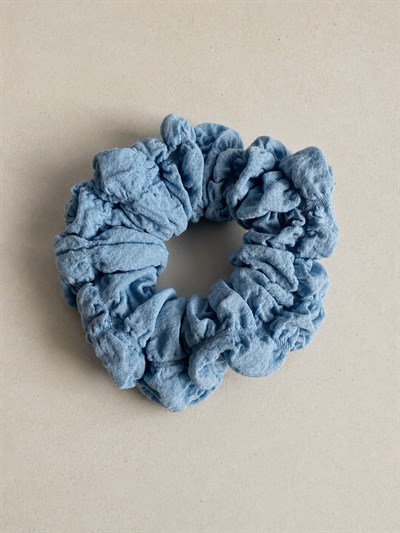 Retrobird Tasarım Kül Mavi Scrunchie Toka