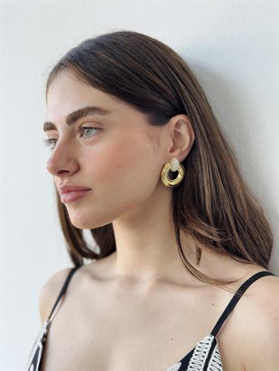 Retrobird Design Beige Earrings