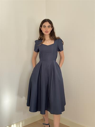 Retrobird Design Matilda Navy Blue Long Dress