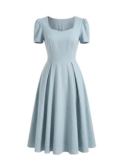 Retrobird Design Matilda Ash Blue Long Dress