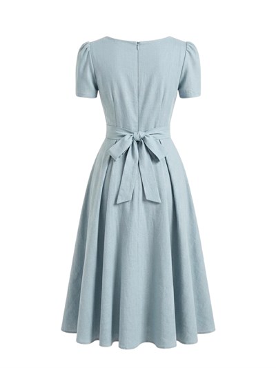 Retrobird Design Matilda Ash Blue Long Dress