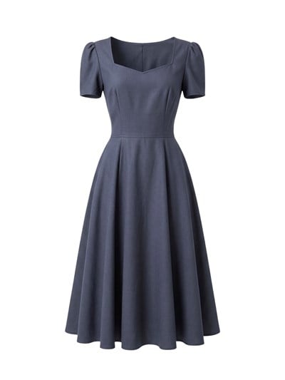 Retrobird Design Matilda Navy Blue Long Dress