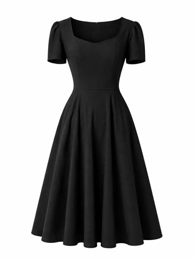 Retrobird Design Matilda Black Long Dress