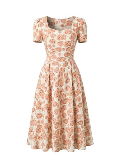 Retrobird Design Matilda Salmon Long Dress