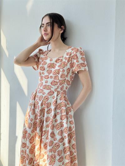 Retrobird Design Matilda Salmon Long Dress
