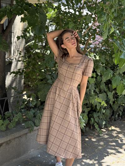 Retrobird Design Matilda Red Brown Long Dress