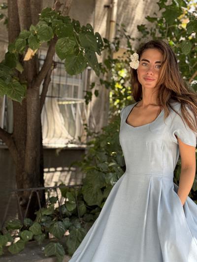 Retrobird Design Matilda Ash Blue Long Dress