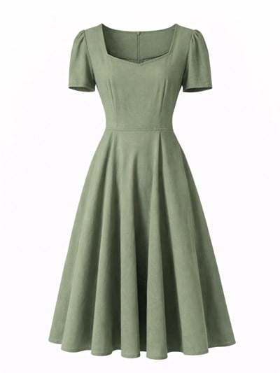 Retrobird Design Matilda Green Long Dress