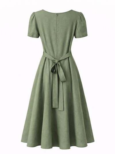 Retrobird Design Matilda Green Long Dress