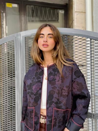 Retrobird Tasarım Mürdüm Mevsimlik İnce Ceket